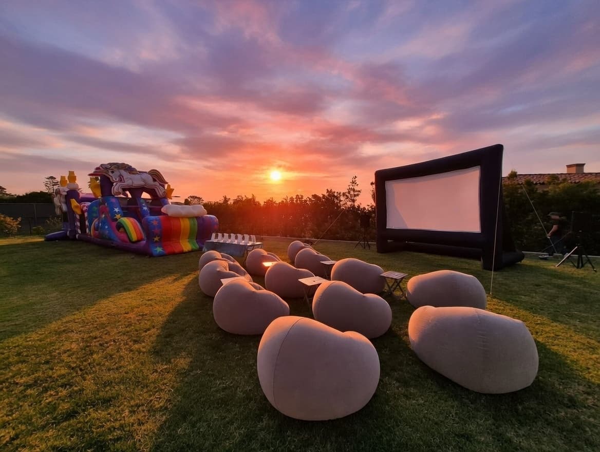 Outdoor movie setup 3 in Pflugerville